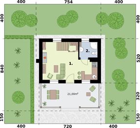 Parter projektu - Bari dom letniskowy z poddaszem