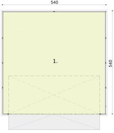 Parter projektu - GB9 Garaż blaszany dwustanowiskowy