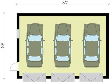 Parter projektu - G5A garaż trzystanowiskowy