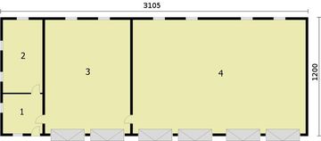 Parter projektu - G258 garaż sześciostanowiskowy z pomieszczeniami gospodarczymi