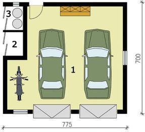 Parter projektu - G174 garaż dwustanowiskowy