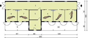 Parter projektu - S38 Stajnia dla koni - 5 boksów
