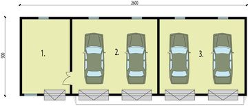 Parter projektu - G224 garaż pięciostanowiskowy