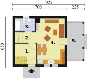 Parter projektu - Orlean 2 dom letniskowy z poddaszem