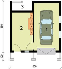 Parter projektu - G73A garaż jednostanowiskowy z pomieszczeniem gospodarczym