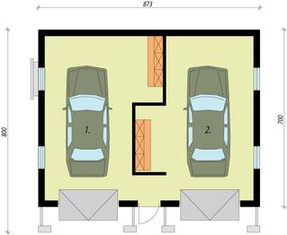 Parter projektu - G11a garaż dwustanowiskowy