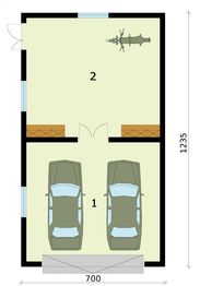 Parter projektu - G272 garaż dwustanowiskowy z pomieszczeniem gospodarczym