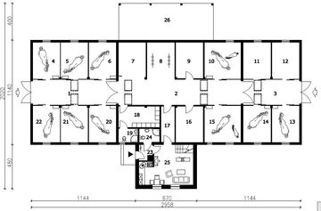 Parter projektu - S23 Stajnia dla koni - 9 boksów