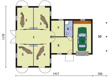 Parter projektu - S26 Stajnia dla koni - 4 boksy