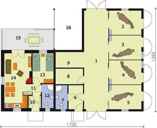 Parter projektu - S29 stajnia dla koni - 4 boksów