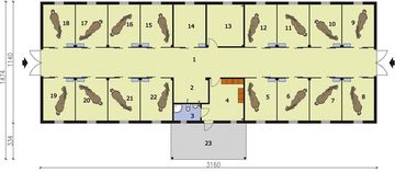Parter projektu - S33 Stajnia dla koni - 16 boksów