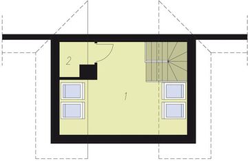 Poddasze projektu - S23A Stajnia dla koni - 9 boksów
