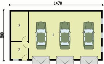 Parter projektu - G160 garaż trzystanowiskowy z pomieszczeniami gospodarczymi
