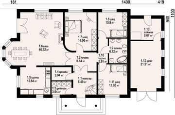 Parter projektu - Zarzecze z garażem