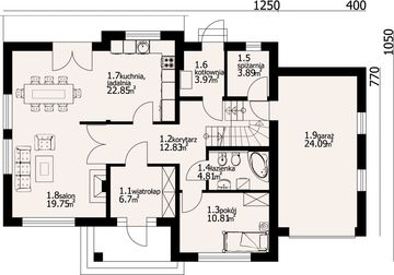 Parter projektu - Sławków z garażem 5