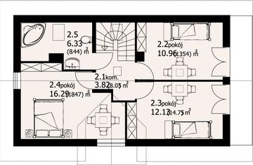 Poddasze projektu - Osiek wąski 2k