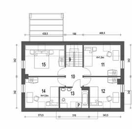Poddasze projektu - Eco 5 bez garażu [B]