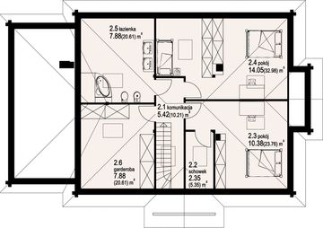 Poddasze projektu - Dębina z garażem 6