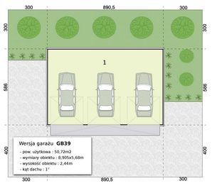 Parter projektu - Budynek gospodarczy GB39 Blaszany Trzystanowiskowy