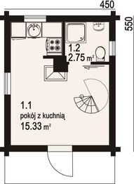 Rzut parteru projektu - Gajowo + poddasze