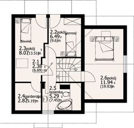 Poddasze projektu - Gładyszów wąski dws