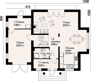 Parter projektu - Barcin b + garaż