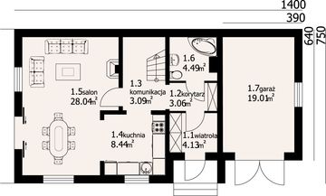 Parter projektu - Osiek wąski 22 L