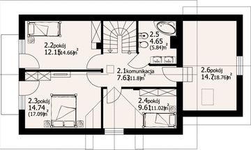 Poddasze projektu - Osiek wąski 22 L