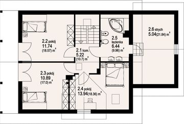 Poddasze projektu - Osiek dw z garażem