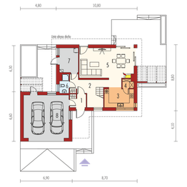 Projekt domu Tobiasz II G2 multi-comfort - rzut parteru, dom liczy 3 pokoje, 2 łazienki i wc