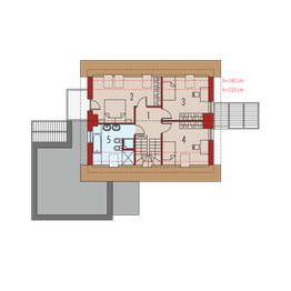 Projekt domu Tobiasz II G2 multi-comfort - rzut poddasza, dom liczy 3 pokoje, 2 łazienki i wc
