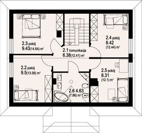 Poddasze projektu - Zawoja średnia dw