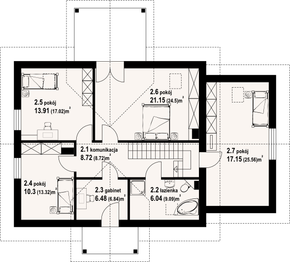 Poddasze projektu - Jaworowo 17 kw