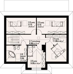 Poddasze projektu - Chmielniki małe bm