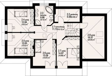 Poddasze projektu - Sławków z garażem