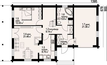 Parter projektu - Osiek z garażem dw3