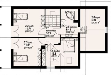 Poddasze projektu - Osiek z garażem dw3