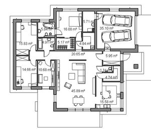 Parter projektu - Komfortowy Modern