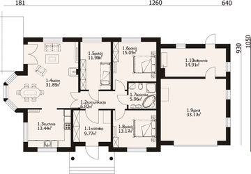 Parter projektu - Zadębie średnie 3 + garaż