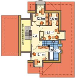 Poddasze projektu - Wiera 2 wersja B paliwo stałe