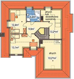 Poddasze projektu - Lawenda 2 wersja A paliwo stałe