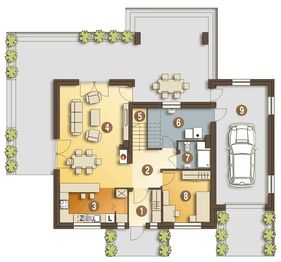 Parter projektu - Anabell z garażem 1-st. [A]