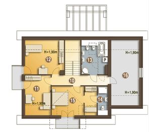 Poddasze projektu - Anabell z garażem 1-st. [A]