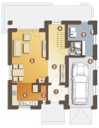 Parter projektu - Kornelia z garażem 1-st. [A]