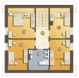 Poddasze projektu - Kornelia z garażem 1-st. [A]