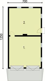 Parter projektu - G1m szkielet drewniany, garaż dwustanowiskowy z pomieszczeniem gospodarczym