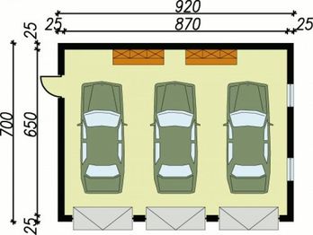 Parter projektu - G5 szkielet drewniany, garaż trzystanowiskowy