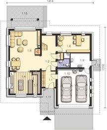 Projekt domu Canberra DCP265 - rzut parteru, dom liczy 5 pokoje, 3 łazienki i wc
