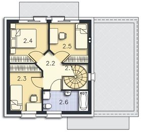 Piętro 1 projektu - Rugby II DCP290a