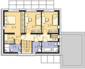 Piętro 1 projektu - Espoo Pasywny 4 LDP04